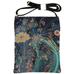 Bird Flower Tree Forest Shoulder Sling Bag by Jatiart