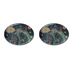 Flowers Trees Forest Cufflinks (oval) by Jatiart