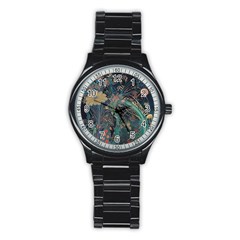 Flowers Trees Forest Stainless Steel Round Watch by Jatiart