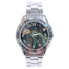 Vintage World Map Stainless Steel Analogue Watch by Jatiart