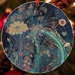 Vintage Peacock Feather Uv Print Acrylic Ornament Round