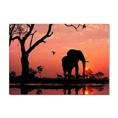 Elephant Landscape Tree Africa Sunset Safari Wild Sticker A4 (10 Pack) by Jatiart