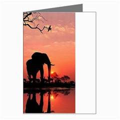 Elephant Landscape Tree Africa Sunset Safari Wild Greeting Card by Jatiart