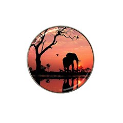 Elephant Landscape Tree Africa Sunset Safari Wild Hat Clip Ball Marker (4 Pack) by Jatiart