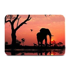 Elephant Landscape Tree Africa Sunset Safari Wild Plate Mats by Jatiart