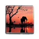 Elephant Landscape Tree Africa Sunset Safari Wild Memory Card Reader (Square 5 Slot) Front