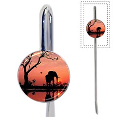 Elephant Landscape Tree Africa Sunset Safari Wild Book Mark by Jatiart