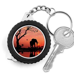 Elephant Landscape Tree Africa Sunset Safari Wild Measuring Tape by Jatiart