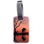 Elephant Landscape Tree Africa Sunset Safari Wild Luggage Tag (two sides) Front