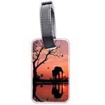 Elephant Landscape Tree Africa Sunset Safari Wild Luggage Tag (two sides) Back