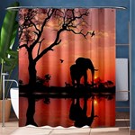 Elephant Landscape Tree Africa Sunset Safari Wild Shower Curtain 60  x 72  (Medium)  60 x72  Curtain