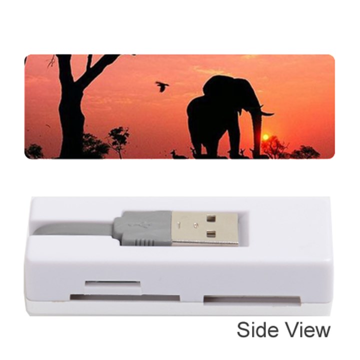 Elephant Landscape Tree Africa Sunset Safari Wild Memory Card Reader (Stick)