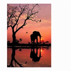 Elephant Landscape Tree Africa Sunset Safari Wild Small Garden Flag (two Sides) by Jatiart