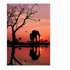 Elephant Landscape Tree Africa Sunset Safari Wild Large Garden Flag (two Sides) by Jatiart