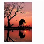 Elephant Landscape Tree Africa Sunset Safari Wild Large Garden Flag (Two Sides) Front