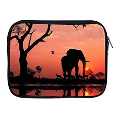 Elephant Landscape Tree Africa Sunset Safari Wild Apple Ipad 2/3/4 Zipper Cases by Jatiart