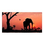 Elephant Landscape Tree Africa Sunset Safari Wild Satin Shawl 45  x 80  Front