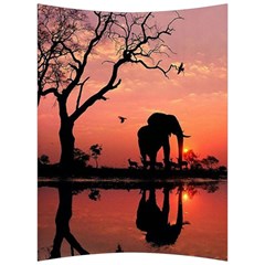 Elephant Landscape Tree Africa Sunset Safari Wild Back Support Cushion by Jatiart