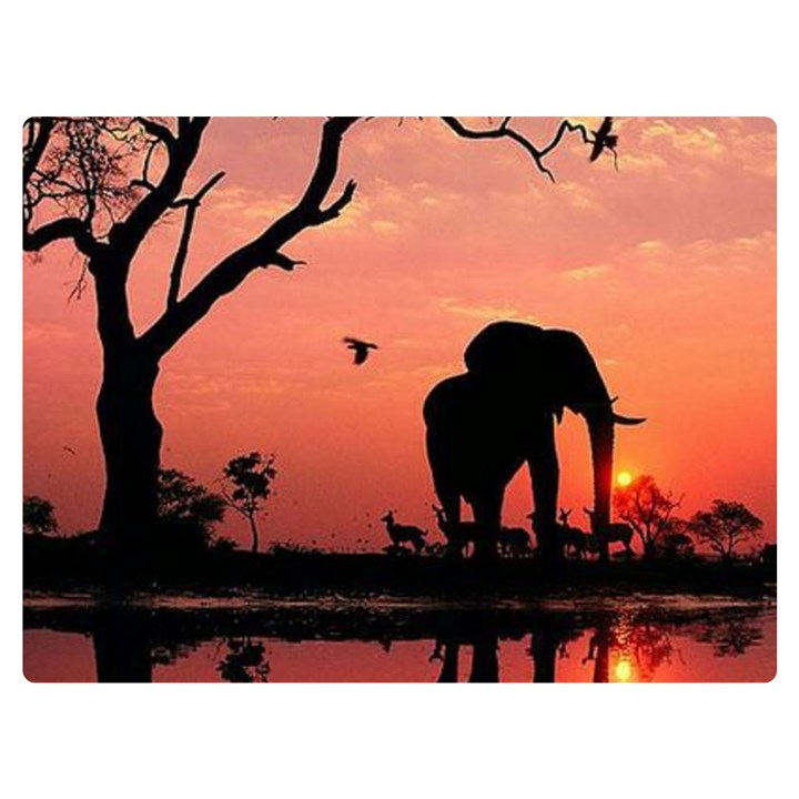 Elephant Landscape Tree Africa Sunset Safari Wild Premium Plush Fleece Blanket (Extra Small)