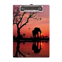 Elephant Landscape Tree Africa Sunset Safari Wild A5 Acrylic Clipboard by Jatiart