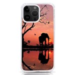 Elephant Landscape Tree Africa Sunset Safari Wild iPhone 14 Pro Max TPU UV Print Case Front