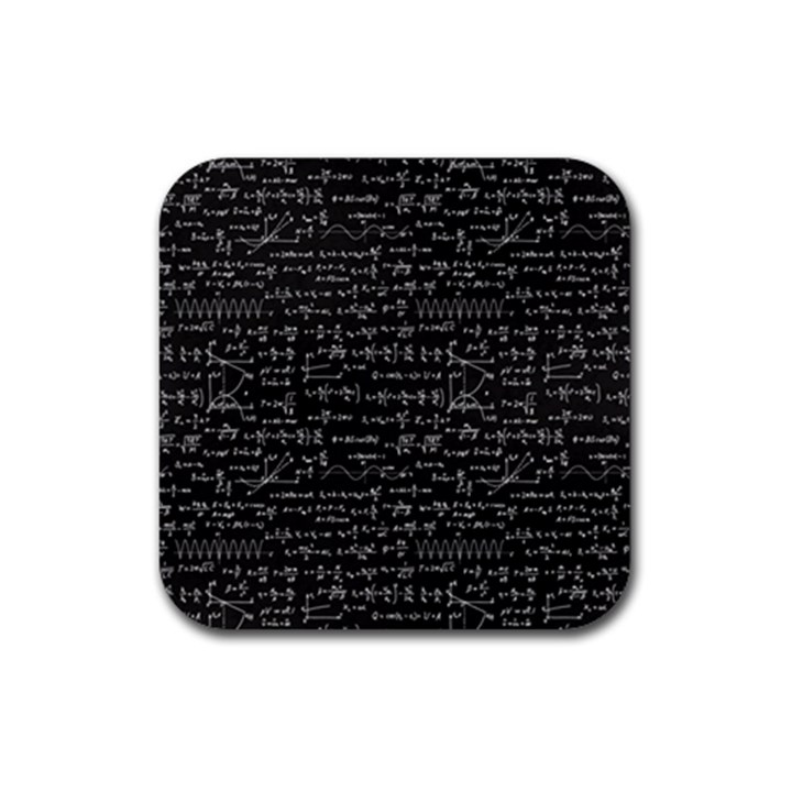 Math Equations Formulas Pattern Rubber Coaster (Square)