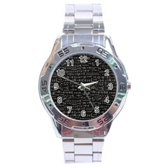 Math Equations Formulas Pattern Stainless Steel Analogue Watch by Ravend