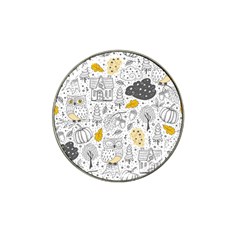 Doodle Seamless Pattern With Autumn Elements Hat Clip Ball Marker (4 Pack) by Ravend