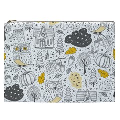 Doodle Seamless Pattern With Autumn Elements Cosmetic Bag (xxl) by Ravend