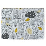 Doodle Seamless Pattern With Autumn Elements Cosmetic Bag (XXL) Front