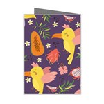 Exotic Seamless Pattern With Parrots Fruits Mini Greeting Card Right