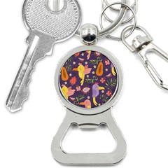 Exotic Seamless Pattern With Parrots Fruits Bottle Opener Key Chain by Ravend