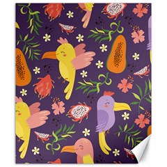 Exotic Seamless Pattern With Parrots Fruits Canvas 20  X 24  by Ravend