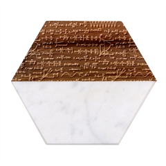 Math Equations Formulas Pattern Marble Wood Coaster (hexagon)  by Ravend