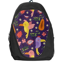 Exotic Seamless Pattern With Parrots Fruits Backpack Bag by Ravend