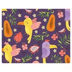 Exotic Seamless Pattern With Parrots Fruits Two Sides Premium Plush Fleece Blanket (Medium) 60 x50  Blanket Front