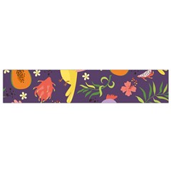 Exotic Seamless Pattern With Parrots Fruits Small Premium Plush Fleece Scarf by Ravend