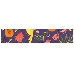 Exotic Seamless Pattern With Parrots Fruits Large Premium Plush Fleece Scarf  by Ravend