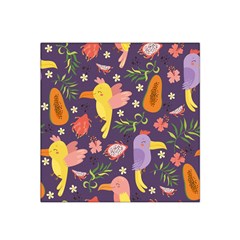 Exotic Seamless Pattern With Parrots Fruits Satin Bandana Scarf 22  X 22  by Ravend