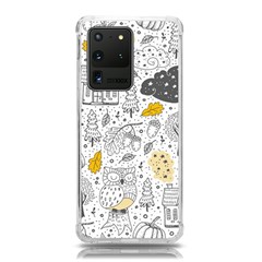 Doodle Seamless Pattern With Autumn Elements Samsung Galaxy S20 Ultra 6 9 Inch Tpu Uv Case by Ravend