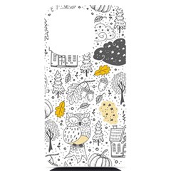 Doodle Seamless Pattern With Autumn Elements Iphone 14 Pro Black Uv Print Case by Ravend