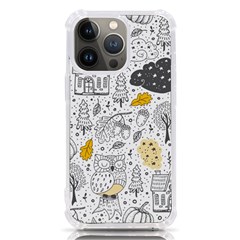 Doodle Seamless Pattern With Autumn Elements Iphone 13 Pro Tpu Uv Print Case by Ravend