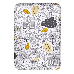 Doodle Seamless Pattern With Autumn Elements Rectangular Glass Fridge Magnet (4 Pack) by Ravend