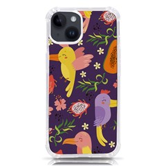 Exotic Seamless Pattern With Parrots Fruits Iphone 14 Tpu Uv Print Case by Ravend