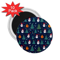 Snow Snowman Tree Christmas Tree 2 25  Magnets (10 Pack)  by Ravend