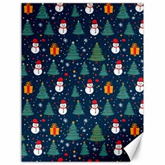 Snow Snowman Tree Christmas Tree Canvas 12  X 16  by Ravend