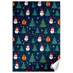 Snow Snowman Tree Christmas Tree Canvas 20  X 30  by Ravend