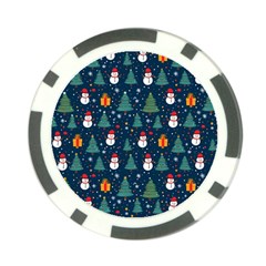 Snow Snowman Tree Christmas Tree Poker Chip Card Guard by Ravend