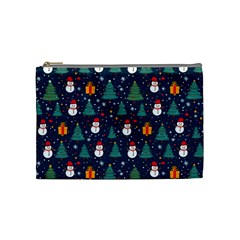 Snow Snowman Tree Christmas Tree Cosmetic Bag (medium) by Ravend