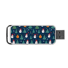 Snow Snowman Tree Christmas Tree Portable Usb Flash (two Sides) by Ravend